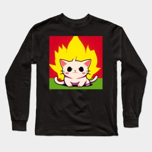 Serious Super Saiyan Neko Cat Long Sleeve T-Shirt